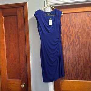 Lauren Ralph Lauren Women's Royal Blue Midi Dress